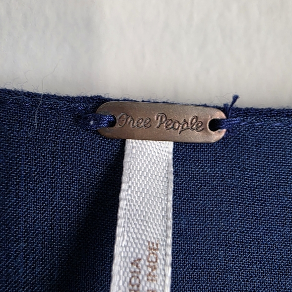 Free People Jasmine Embroidered Mini Dress in Navy Blue Small Good Condition - Picture 3 of 16